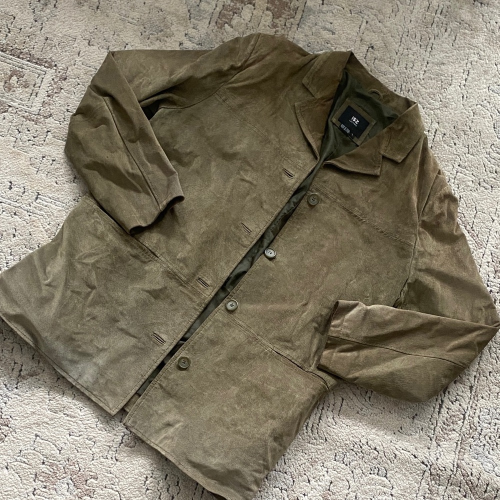 Sage green suede womans Jacket